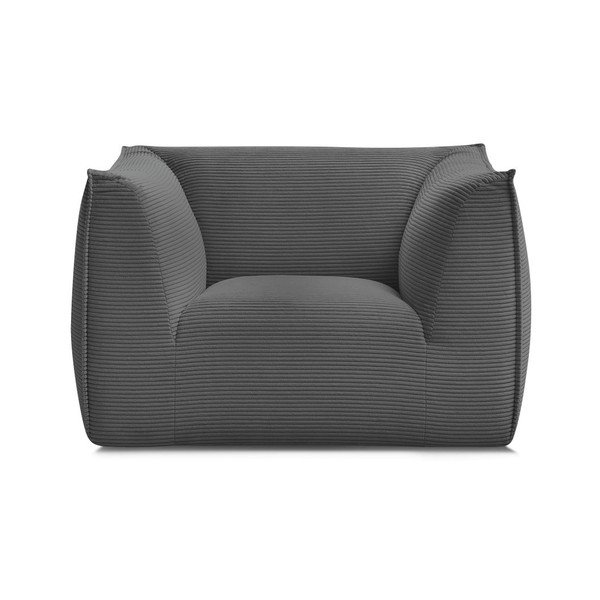 Tamsiai pilkos spalvos krėslas iš kordinio velveto Giorgia – Bobochic Paris-image-2