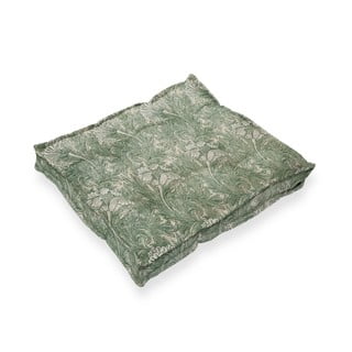 Žalia sėdynės pagalvėlė su linu Tierra Bella Green Flowers, 37 x 37 cm