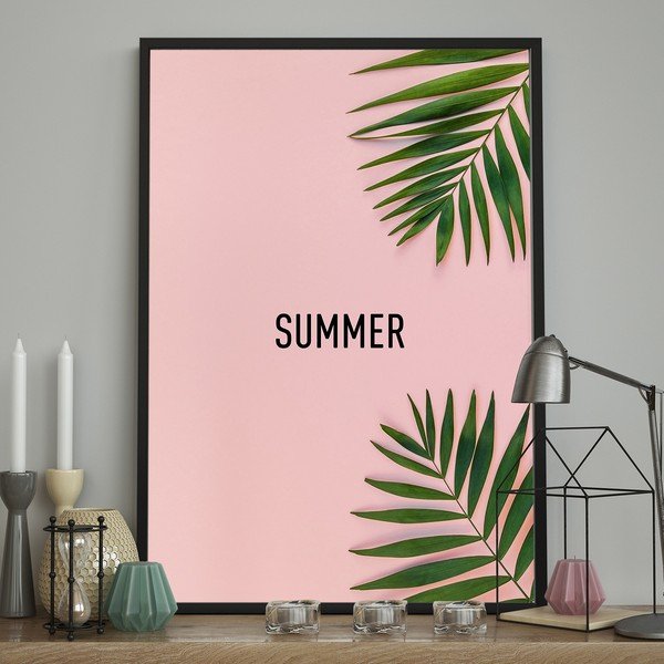 Sieninis plakatas rėmeliuose PINK/SUMMER, 70 x 100 cm-image-1