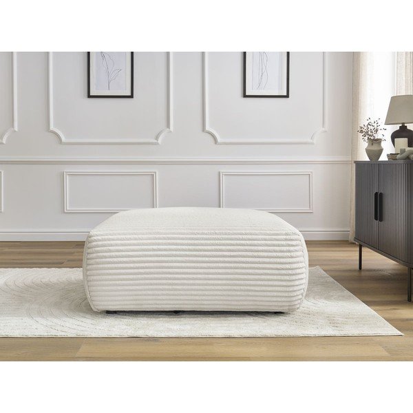 Iš kordinio velveto taburetė kreminės spalvos Lucien – Bobochic Paris-image-1