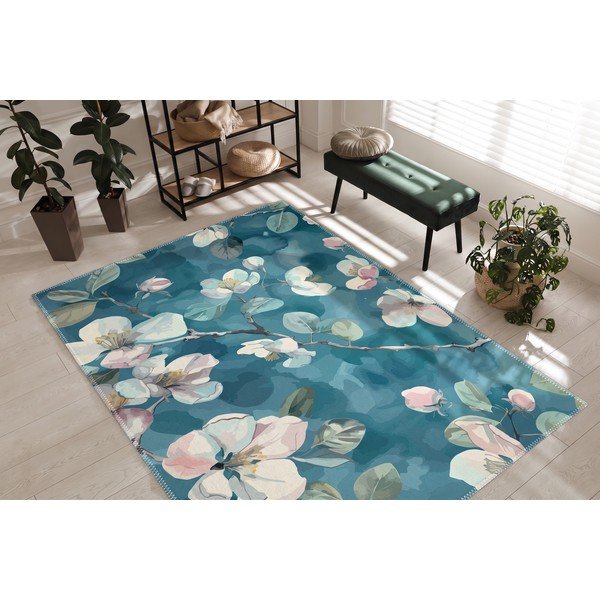 Skalbiamas mėlynos spalvos kilimas 50x80 cm Bloom – Vitaus-image-2