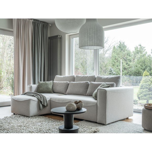 Kreminė kampinė sofa-lova (modulinė) Homely Tommy - Miuform-image-4
