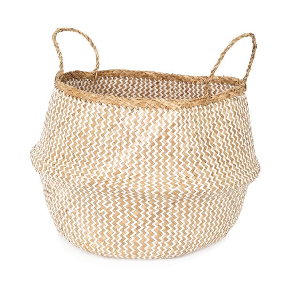 Šviesus pintas krepšys iš jūržolės Compactor Zic Zac, ⌀ 45 cm-image-4