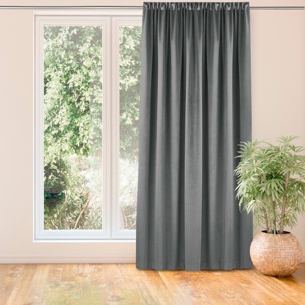 Antracito spalvos užuolaidos 200x270 cm Vila - Homede-image-1