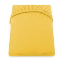 Geltona elastinė paklodė iš medvilnės DecoKing Amber Collection, 200/220 x 200 cm