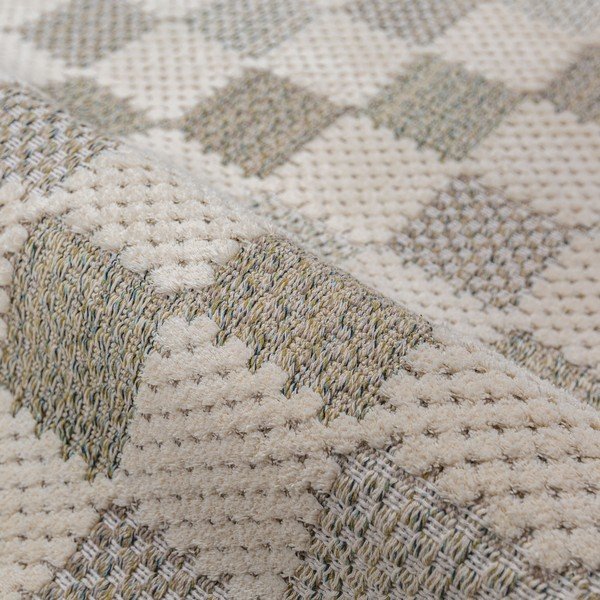 Skalbiamas žalios spalvos iš medvilnės mišinio kilimas 80x230 cm Muted Checkerboard – Flair Rugs-image-4