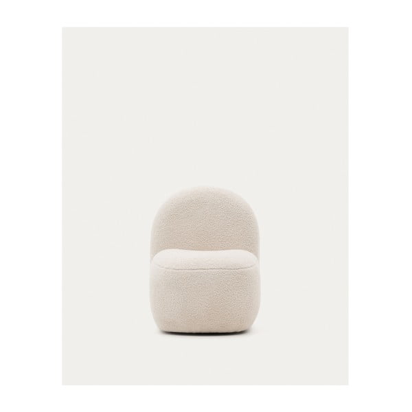 Baltos spalvos iš boucle vaikiškas krėslas Bucky – Kave Home-image-2