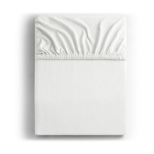 Balta elastinė paklodė DecoKing Amber Collection, 140/160 x 200 cm