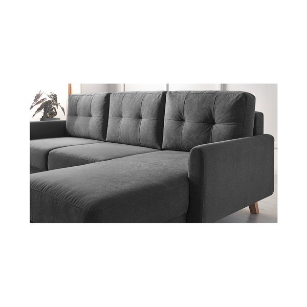 Tamsiai pilka "Bobochic Paris Balio" sofa-lova, dešinysis kampas-image-2