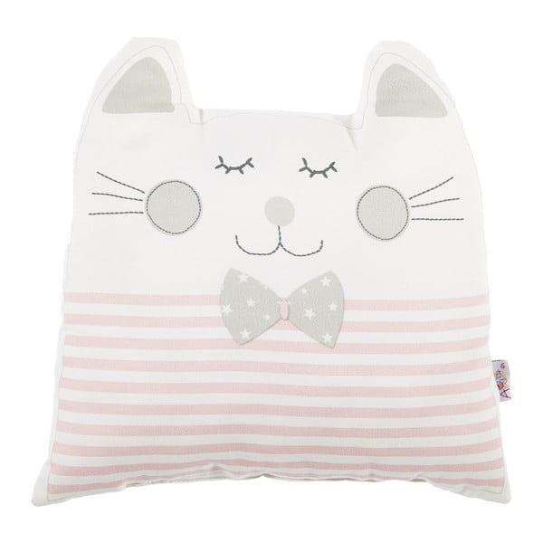 Rožinė vaikiška pagalvėlė su medvilne Mike & Co. NEW YORK Big Cat, 29 x 29 cm