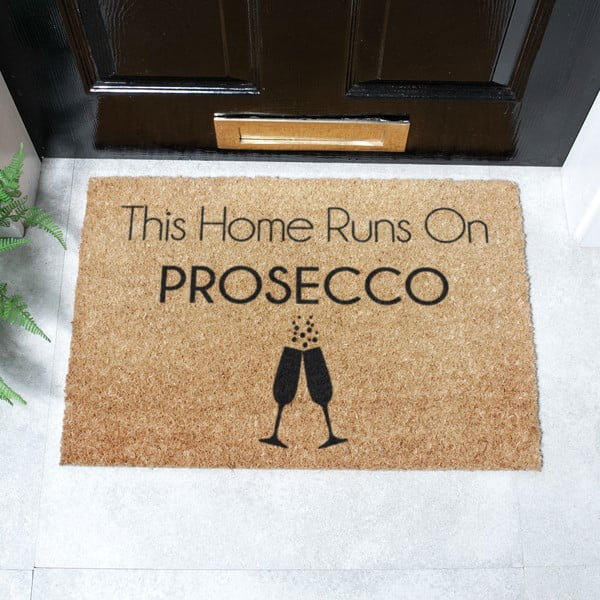 Iš kokoso pluošto grindų kilimėlis 40x60 cm This Home Runs On Prosecco – Artsy Doormats-image-2