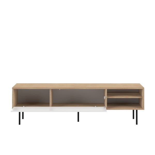 TV spintelė baltos spalvos/natūralios spalvos iš ąžuolo 165x40 cm Ampère – TemaHome-image-4