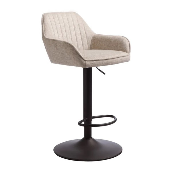 Smėlio spalvos iš audinio baro taburetė reguliuojamo aukščio/su porankiais (sėdynės aukštis 65 cm) Nolan – Unique Furniture