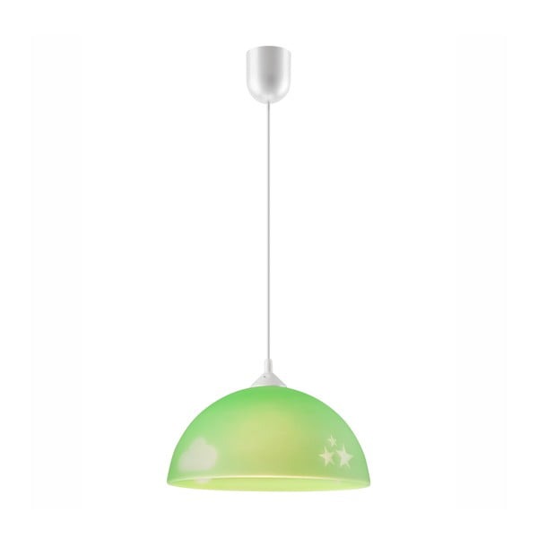 Vaikiškas šviestuvas žalios spalvos ø 30 cm su stiklo gaubtu Day & Night – LAMKUR