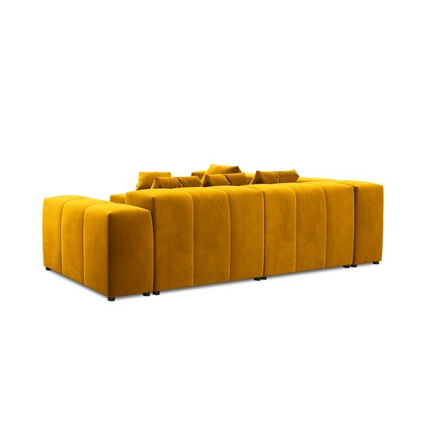 Geltono aksomo kampinė sofa (kintama) Rome Velvet - Cosmopolitan Design-image-4