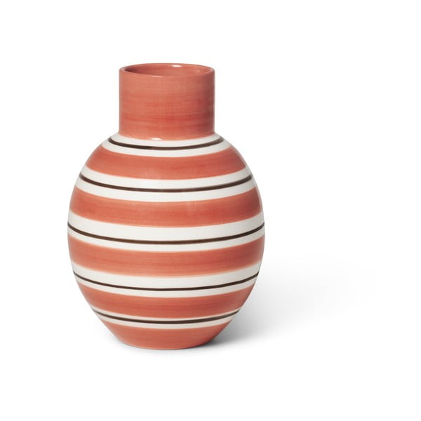 Rožinės ir baltos spalvos keraminė vaza Kähler Design Nuovo, aukštis 14,5 cm