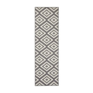 Pilkas kilimas su baltomis detalėmis Hanse Home Basic Nordic,, 80 x 250 cm