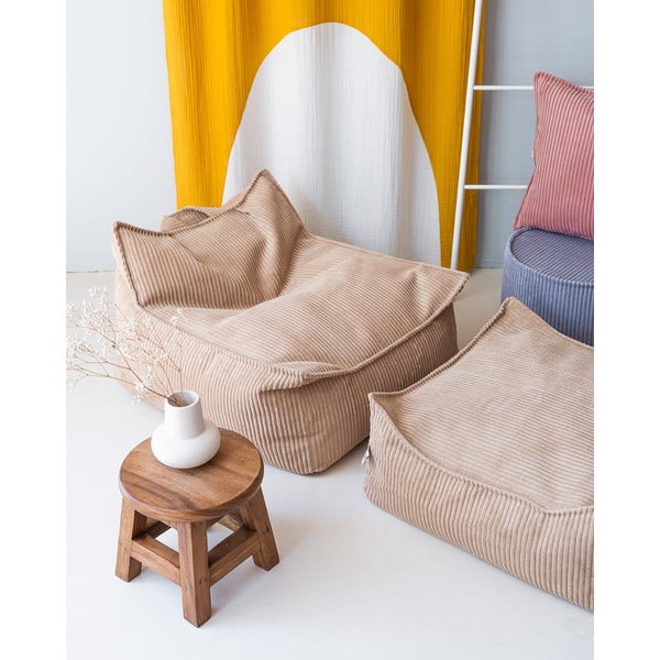 Šviesiai rudos spalvos iš kordinio velveto vaikiškas sėdmaišis Square – Wigiwama-image-4