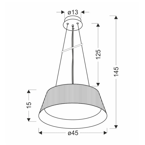 Kabantis šviestuvas juodos spalvos LED ø 45 cm su metaliniu gaubtu Umbria – Candellux Lighting-image-3