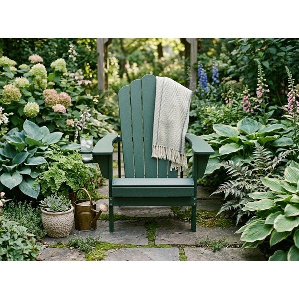 Plastikinis sodo krėslas žalios spalvos Adirondack – Bonami Selection-image-2