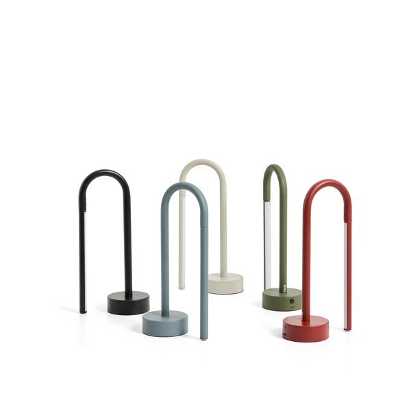 Raudonos spalvos iš metalo stalinis šviestuvas LED (aukštis 30 cm) Bow – Kave Home-image-3