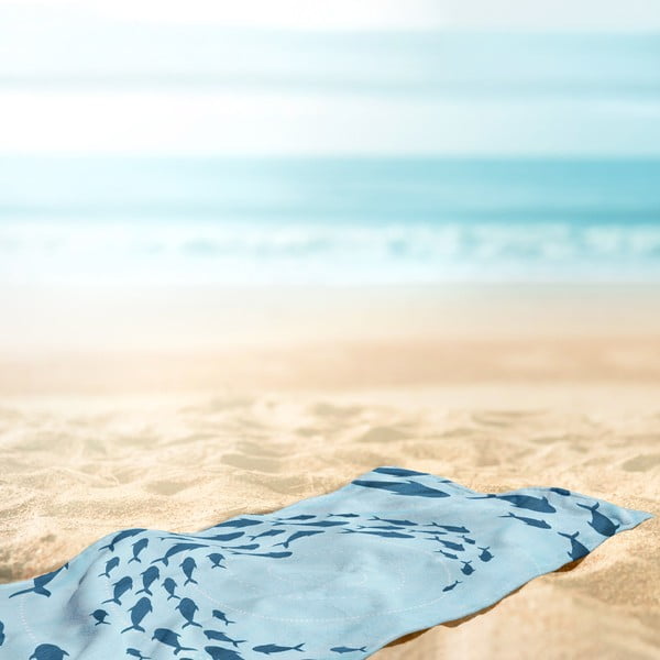 Mėlynas paplūdimio rankšluostis 90x180 cm Shoal - DecoKing-image-3