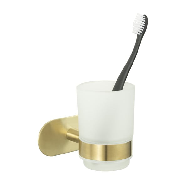 Klijuojamas iš stiklo dantų šepetėlio indas auksinės spalvos Orea Gold – Wenko-image-2