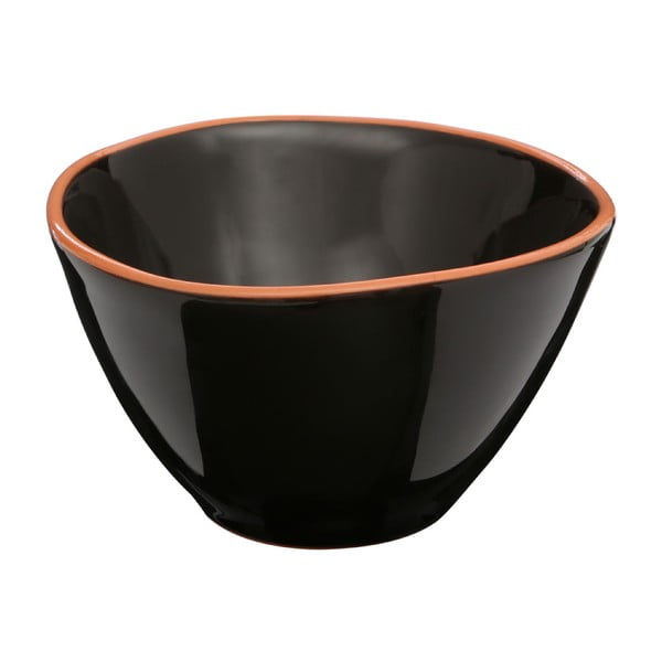 Juodos spalvos glazūruotas terakotos dubenėlis dribsniams Premier Housewares Calisto, ⌀ 16 cm