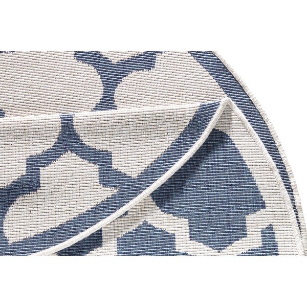 Mėlynos ir kreminės spalvos lauko kilimas NORTHRUGS Palermo, ⌀ 200 cm-image-4