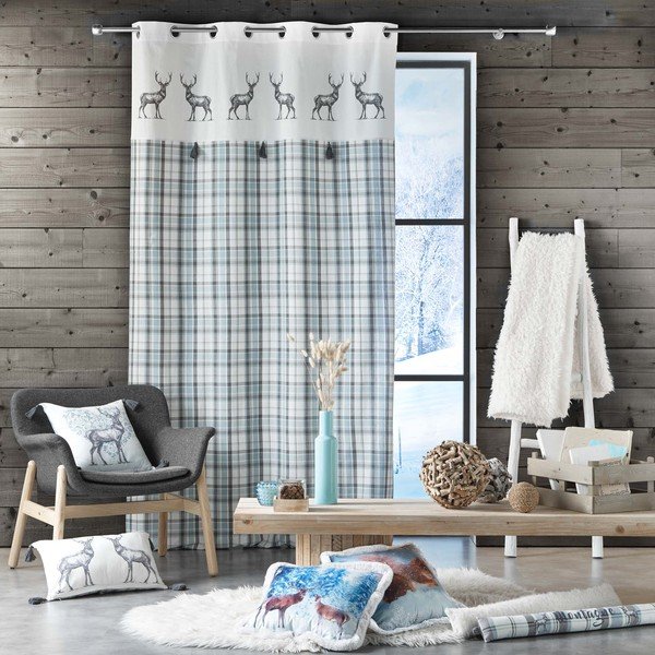 Užuolaida baltos spalvos/mėlynos spalvos 140x240 cm Megeve – douceur d'intérieur-image-2