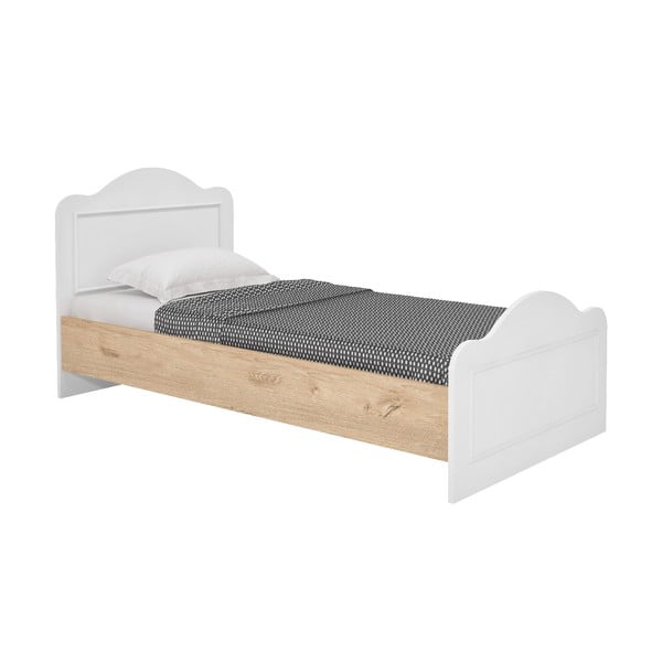 Viengulė lova baltos spalvos/natūralios spalvos 90x190 cm Alessa – Kalune Design