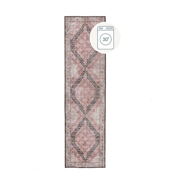 Skalbiamas rožinės spalvos kilimas 60x230 cm Briony Traditional – Flair Rugs