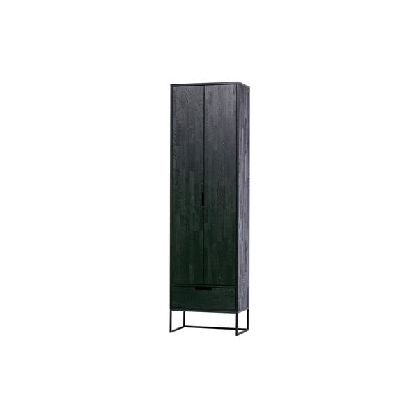 Drabužių spinta juodos spalvos iš uosio masyvo 60x210 cm Silas – WOOOD-image-3