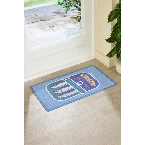 Iš perdirbto plastiko grindų kilimėlis 40x70 cm Sardine Tin – Artsy Doormats-image-2