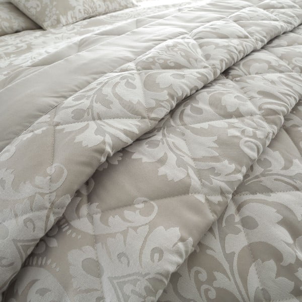Smėlio spalvos užvalkalas dvigulėms lovoms 230x220 cm Classic Damask - Catherine Lansfield-image-1