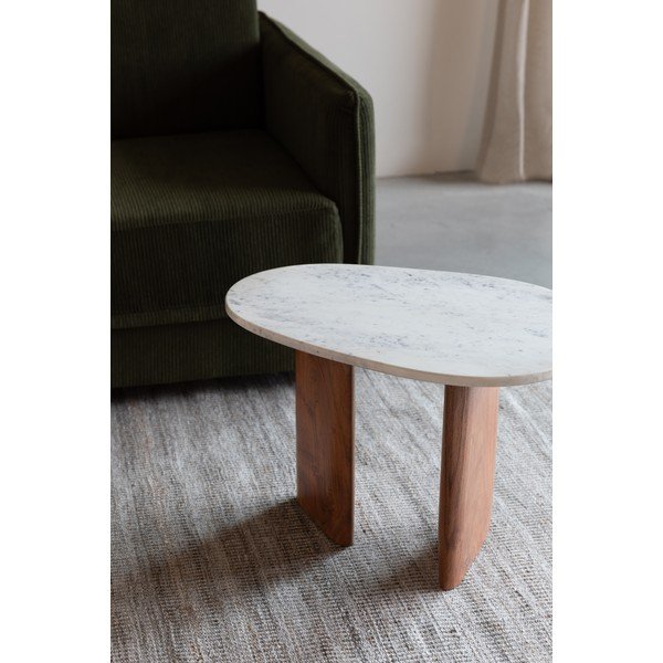 Su marmuriniu stalviršiu šoninis stalas 37x56 cm Tanda – White Label-image-2