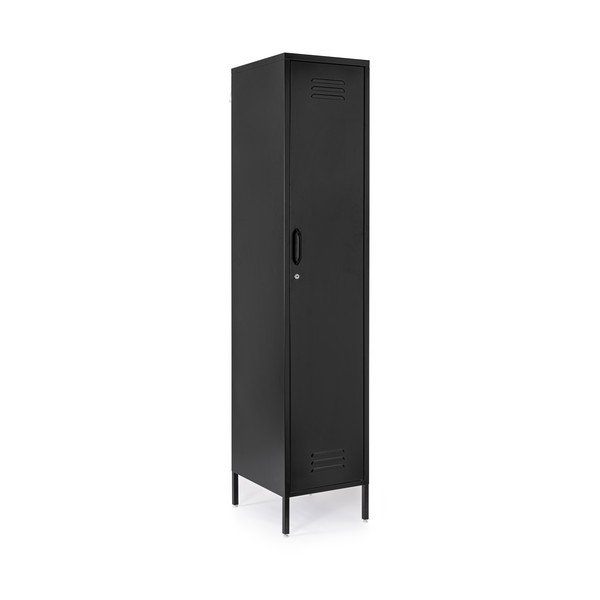 Juodos spalvos iš metalo su užraktu spintelė 38x185x46 cm Cambridge – Yes Everyday-image-2