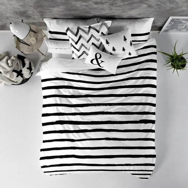 Medvilninis antklodės užvalkalas Blanc Stripes, 240 x 220 cm