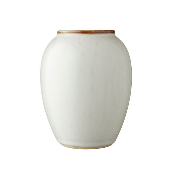 Kreminės baltos spalvos molinė vaza Bitz, aukštis 12,5 cm