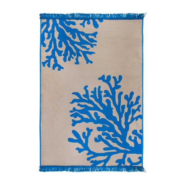 Smėlio ir mėlynos spalvos dvipusis kilimas "Coral Mundo", 120 x 180 cm