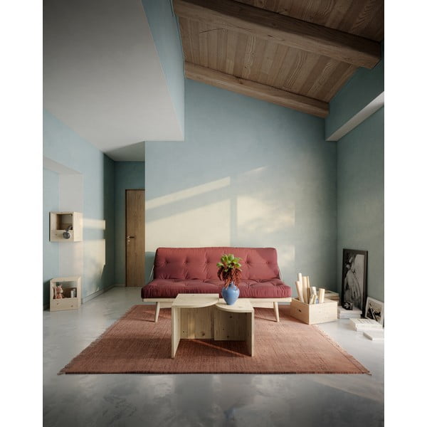 Iš pušies masyvo kavos staliukai natūralios spalvos 2 vnt. Combine – Karup Design-image-3