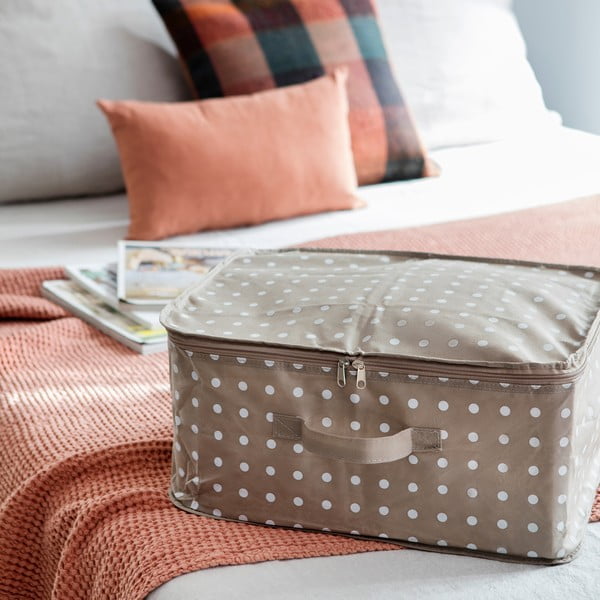 Smėlio spalvos sandėliavimo krepšys Compactor Dots, 46 x 20,5 cm-image-1