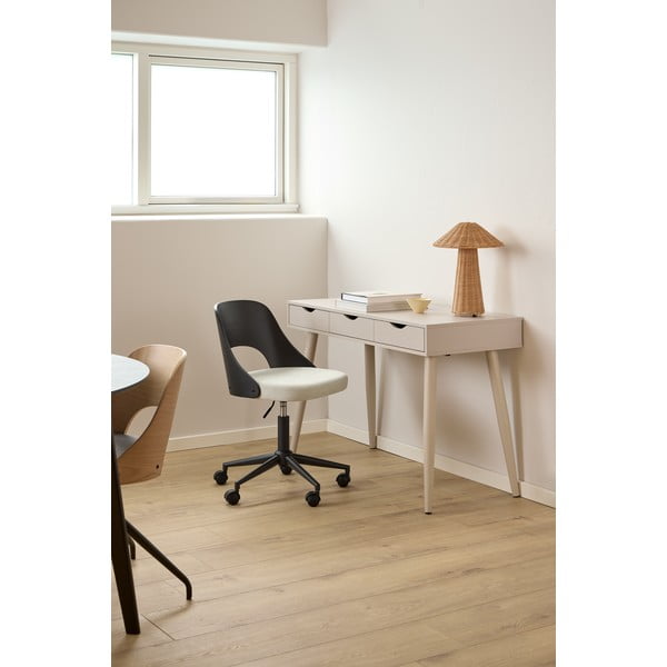 Juodos spalvos/smėlio spalvos biuro kėdė Lucy – Actona-image-1