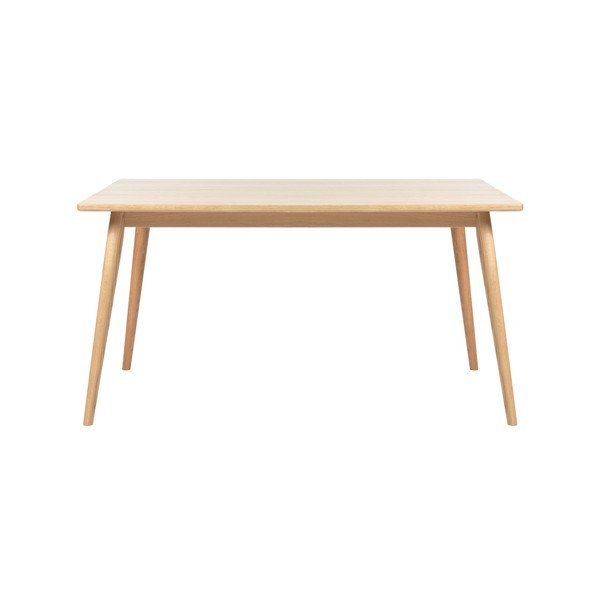 Prailginamas valgomojo stalas natūralios spalvos su ąžuolo dekoro stalviršiu 150x90 cm Barrali – Unique Furniture