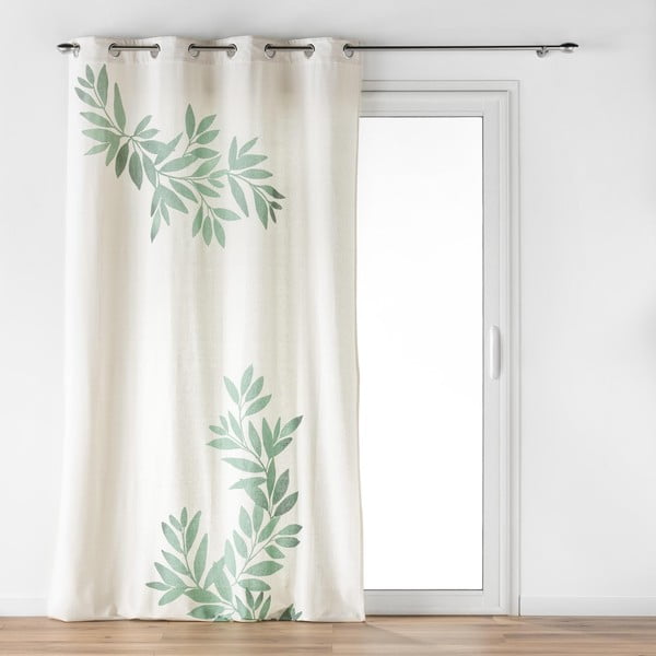 Užuolaida baltos spalvos/žalios spalvos 140x260 cm Nymphea – douceur d'intérieur