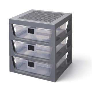 Pilkas daiktų organizatorius su 3 stalčiais LEGO® Storage