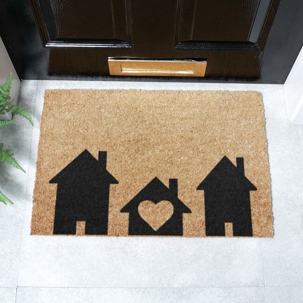 Iš kokoso pluošto grindų kilimėlis 40x60 cm Home Is Where the Heart Is – Artsy Doormats-image-2