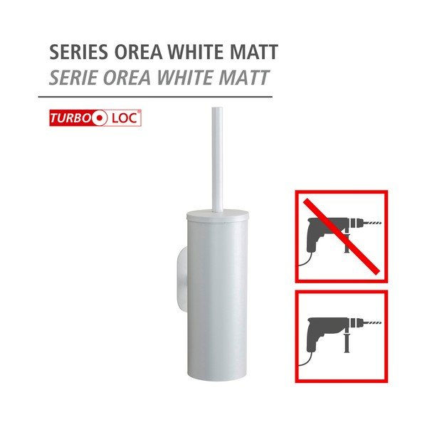 Klijuojamas iš nerūdijančio plieno tualeto šepetys baltos spalvos Orea – Wenko-image-4