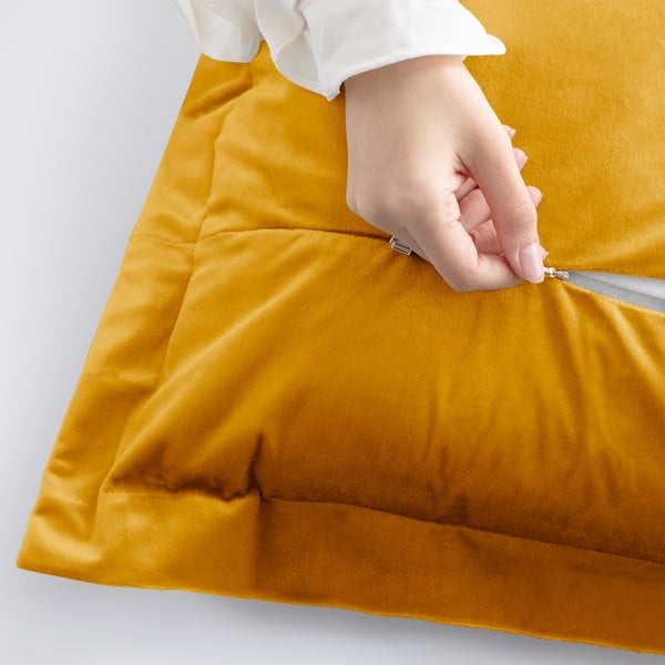 2 geltonų pagalvėlių užvalkalų rinkinys AmeliaHome Side, 45 x 45 cm-image-1