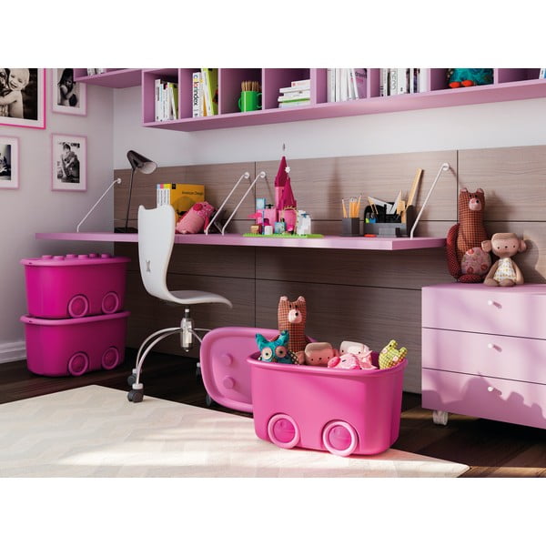 Iš plastiko vaikiška daiktadėžė rožinės spalvos 58x39x32 cm Funny Box – KIS-image-1